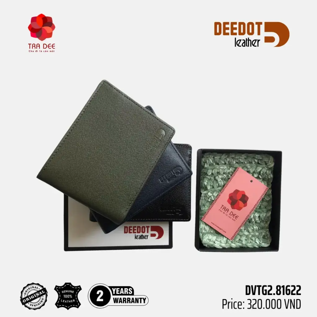 Ví da taiga 2 (Đen - Navy - Rêu) 9.5x12cm - DVTG2.81622